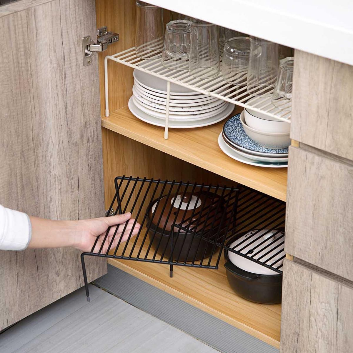 Adjustable Holders Metal Racks for Kitchen Cabinet Organizer