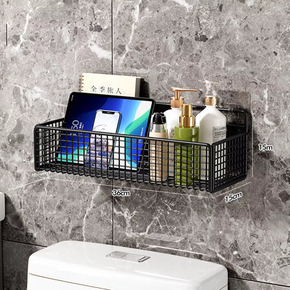Bathroom Organiser Multifunctional Toiletries Organiser No-Punch Bathroom Shelf Bathroom Kitchen Wall Mount Storage Rack
