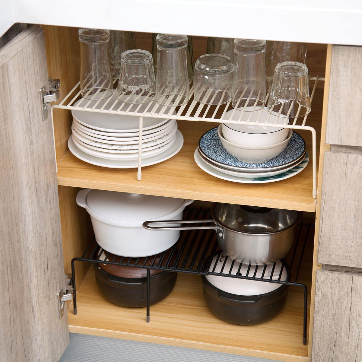 Adjustable Holders Metal Racks for Kitchen Cabinet Organizer
