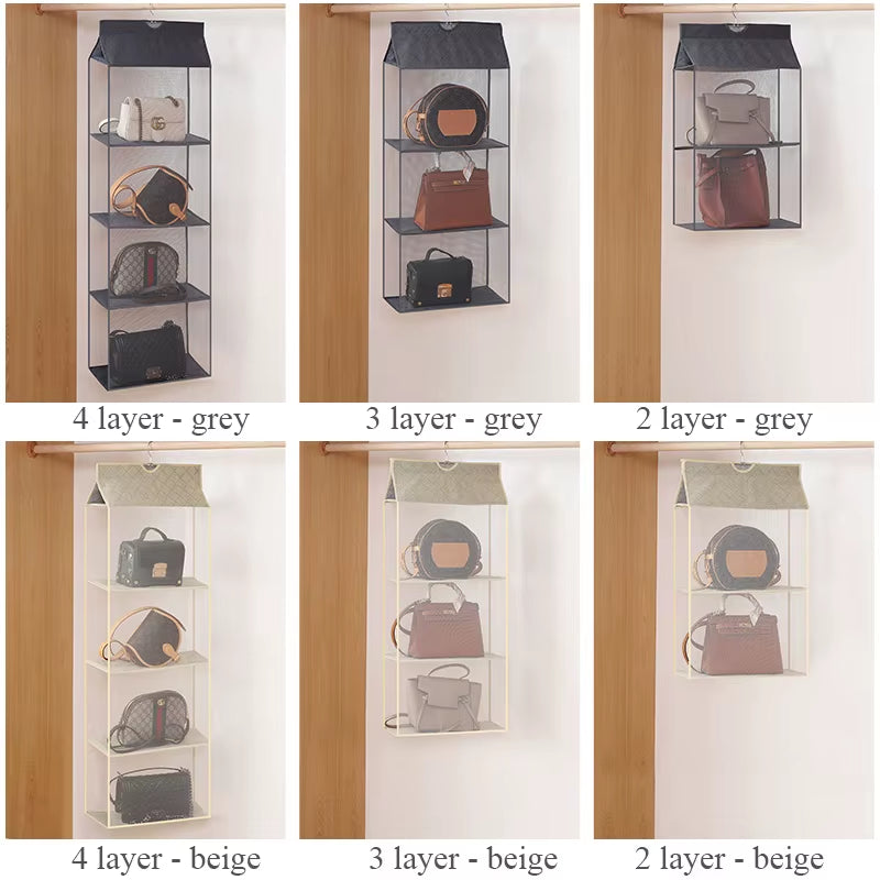 Handbag Hanging Organizer Hanging Wardrobe Organizer Three-Dimensional Storage Hanging Bag Handbag Organizer for Closet