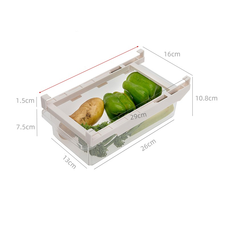 Kitchen Organizer Adjustable Kitchen Refrigerator Storage Rack Fridge Freezer Shelf Holder Pull-Out Drawer Organiser Space Saver