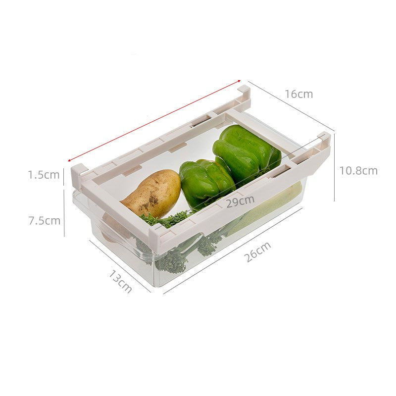Kitchen Organizer Adjustable Kitchen Refrigerator Storage Rack Fridge Freezer Shelf Holder Pull-Out Drawer Organiser Space Saver