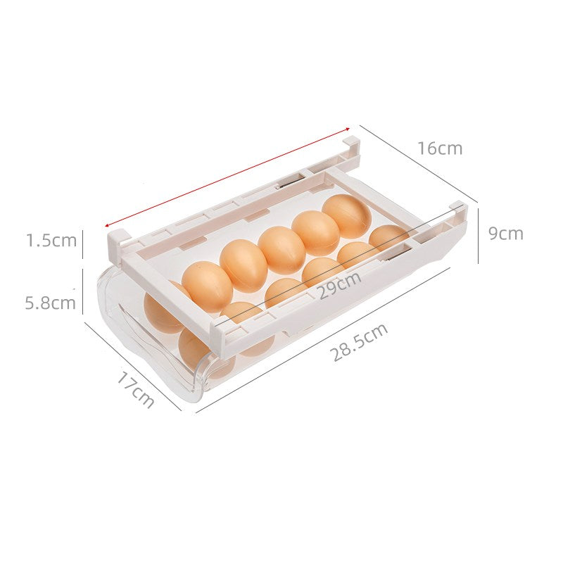 Kitchen Organizer Adjustable Kitchen Refrigerator Storage Rack Fridge Freezer Shelf Holder Pull-Out Drawer Organiser Space Saver