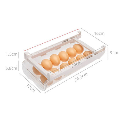 Kitchen Organizer Adjustable Kitchen Refrigerator Storage Rack Fridge Freezer Shelf Holder Pull-Out Drawer Organiser Space Saver