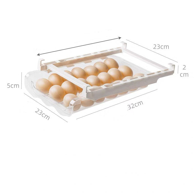 Kitchen Organizer Adjustable Kitchen Refrigerator Storage Rack Fridge Freezer Shelf Holder Pull-Out Drawer Organiser Space Saver
