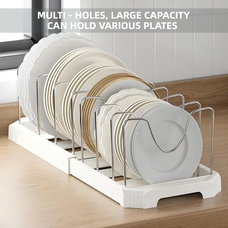 Under-Cabinet Expandable Pot and Pan Organizer, Adjustable Lid Holder Rack Fits Thick Skillets, Space-Saving Kitchen Storage Solution for Cookware, Bakeware