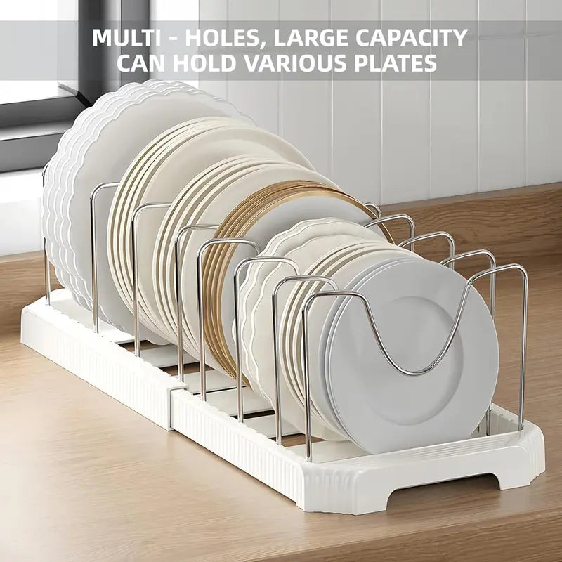 Under-Cabinet Expandable Pot and Pan Organizer, Adjustable Lid Holder Rack Fits Thick Skillets, Space-Saving Kitchen Storage Solution for Cookware, Bakeware