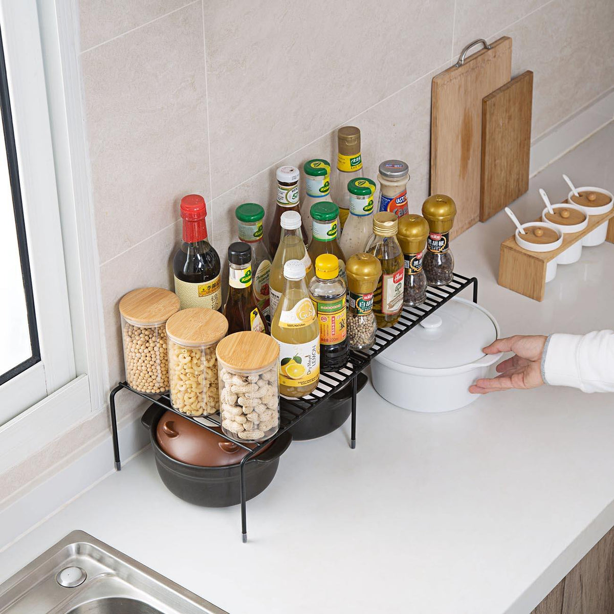 Adjustable Holders Metal Racks for Kitchen Cabinet Organizer